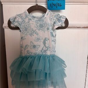 Posh Peanut Blue Floral Tulle Dress